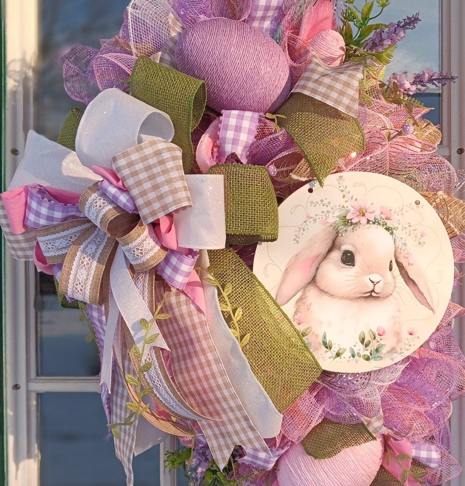 Easter bunny swag wreath